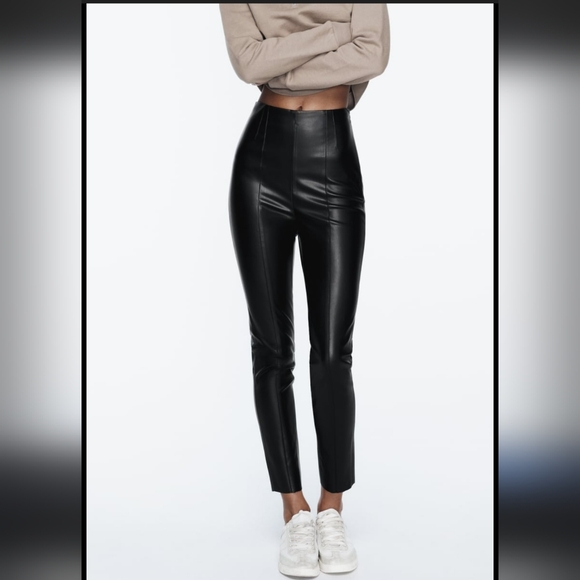 35. ZARA FAUX LEATHER PANTS - Picture 3 of 3